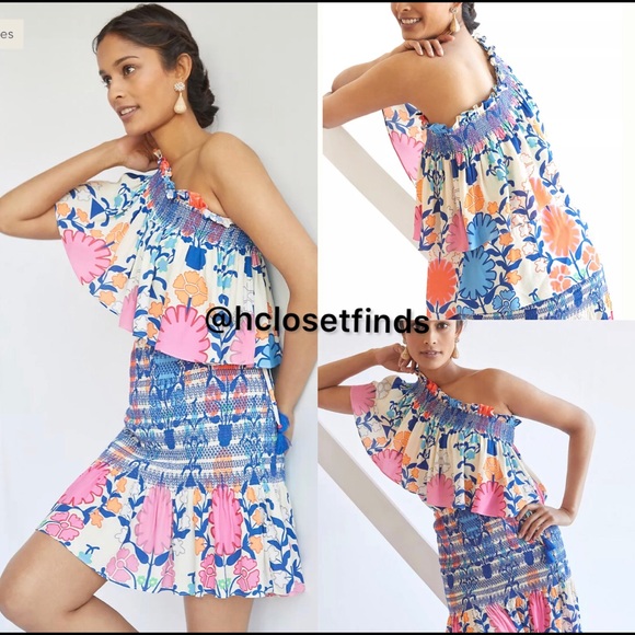 HP!! ๐ NWT Plenty by Tracy Reese Anthropologie Ruffle 1-Shoulder Floral Top 1X - Picture 3 of 10